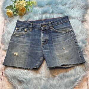 Raleigh Denim Thin Cut Off Distressed Jean Shorts sz 29